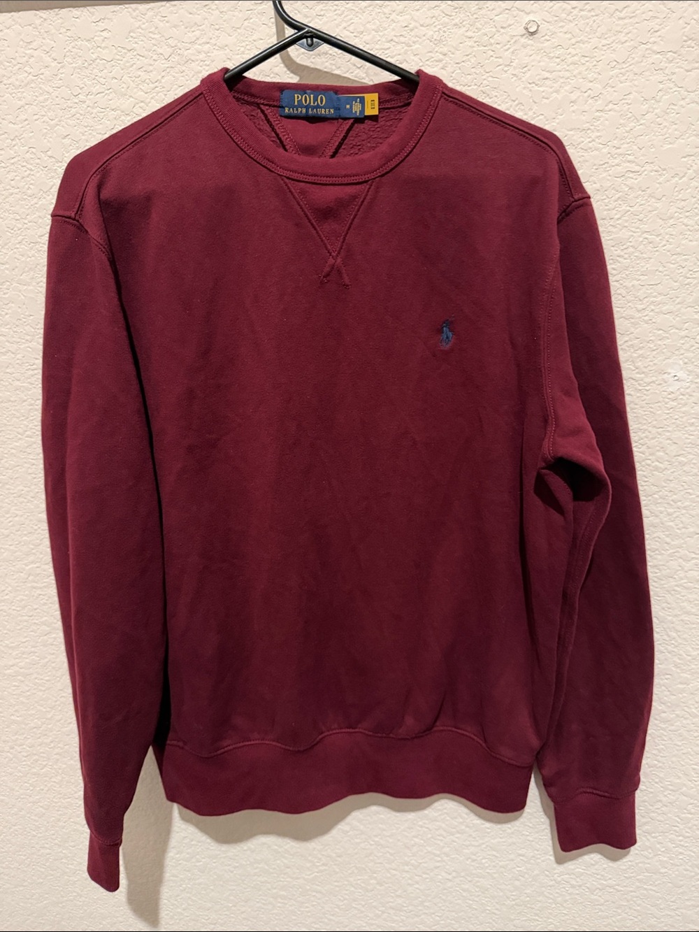 Polo by Ralph Lauren Men's Burgundy Fleece  Crewneck Sweatshirt size M